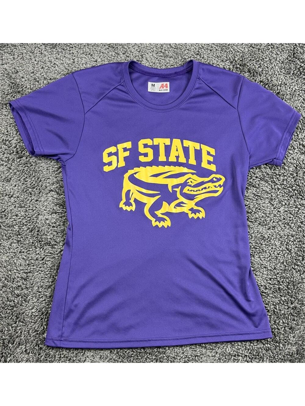 SF State Gators T-Shirt Womens Purple A4 Performance Athletic SFSU Tee Sz M
